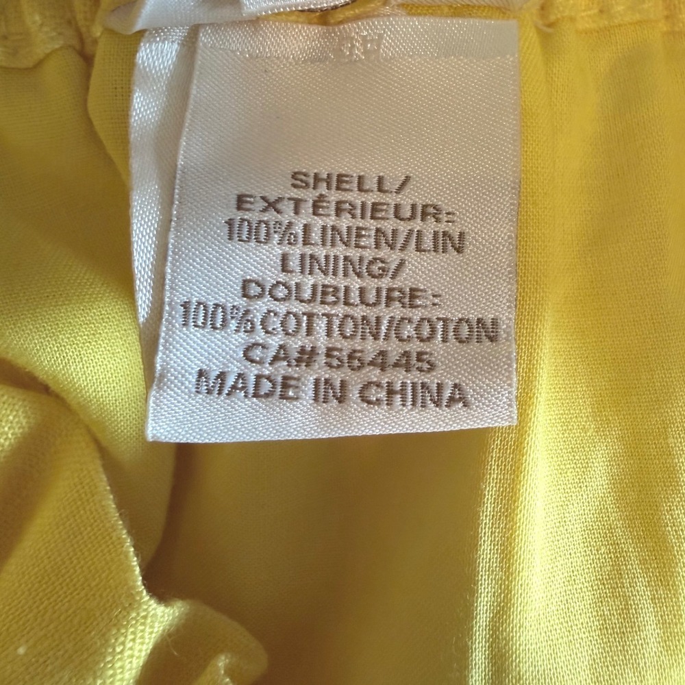 J.Crew Yellow 100% Linen Paperbag Waist Mini Skirt with Pockets Size 6 - Picture 5 of 7